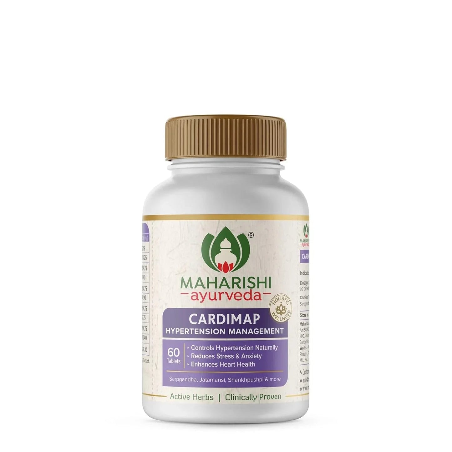 Maharishi Ayurveda Cardimap | Helps Normalises Blood Pressure Naturally | Unique Formulation | Synergy of 5 Herbs | 30 days Pack (60 Tablets)