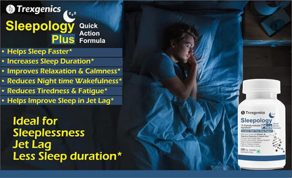 Trexgenics SLEEPOLOGY PLUS Melatonin 10 mg Sleep Support with Magnesium bisglyciante, P5P, Chamomile, Passion flower, Valerian VEGAN & NON-GMO (30 Veg. Capsules) (Pack of 1)