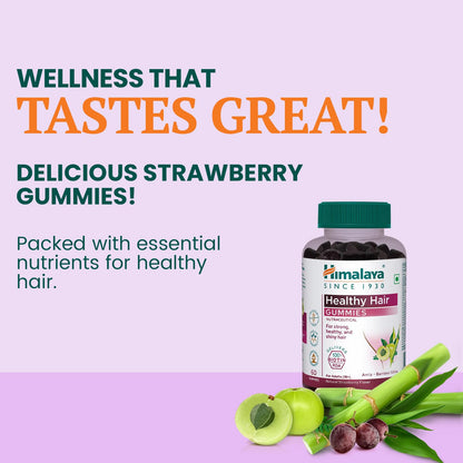Himalaya Hair Health Gummies | Pack of 30| For Strong, Healthy, Shiny Hair | 100% RDA Biotin |Gelatin-free, Fruit based Gummies | 100% Vegetarian