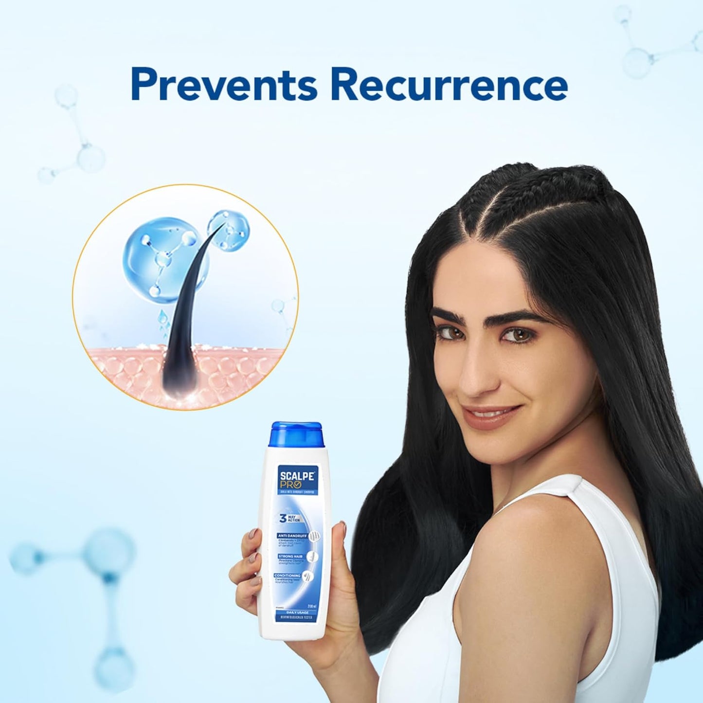 Scalpe Pro Daily Anti-Dandruff Shampoo | Removes Dandruff from Source | Prevents Itching & Irritation | Scalpe Science | Climbazole Formulation | Dermatologically Tested | For Women & Men | 200ml