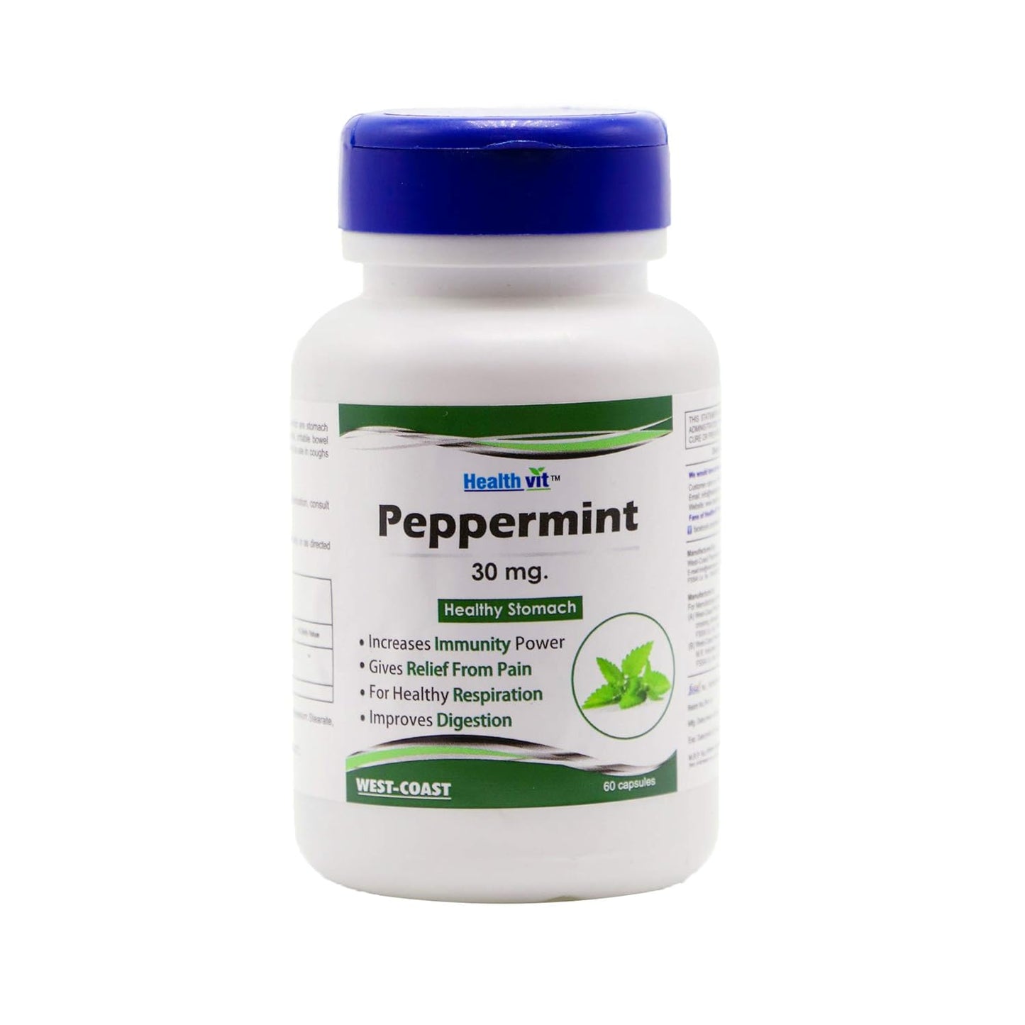 Healthvit Peppermint 30mg Healthy Stomach 60 Capsules