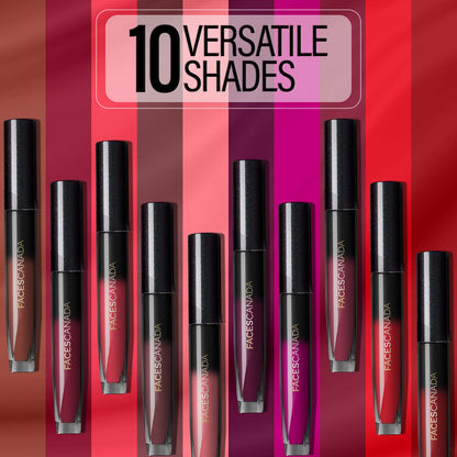 FACES CANADA Comfy Silk Liquid Lipstick - Elegant Maroon 08, 3ml | Satin Matte HD Finish | Luxe Comfort | Longlasting | No Dryness | Smooth Texture | Mulberry Oil & Shea Butter For Plump Hydrated Lips