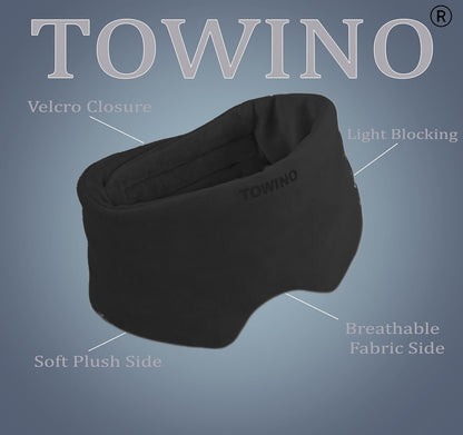 TOWINOÂ® Eye Mask for Sleeping Super Soft & Smooth And Fully Adjustable To All Size Heads - Super Soft & Comfortable for Women and Men, Blindfold for Travelling, Night Sleeping,Nap Suitable for All Family Members Made In India (Black)