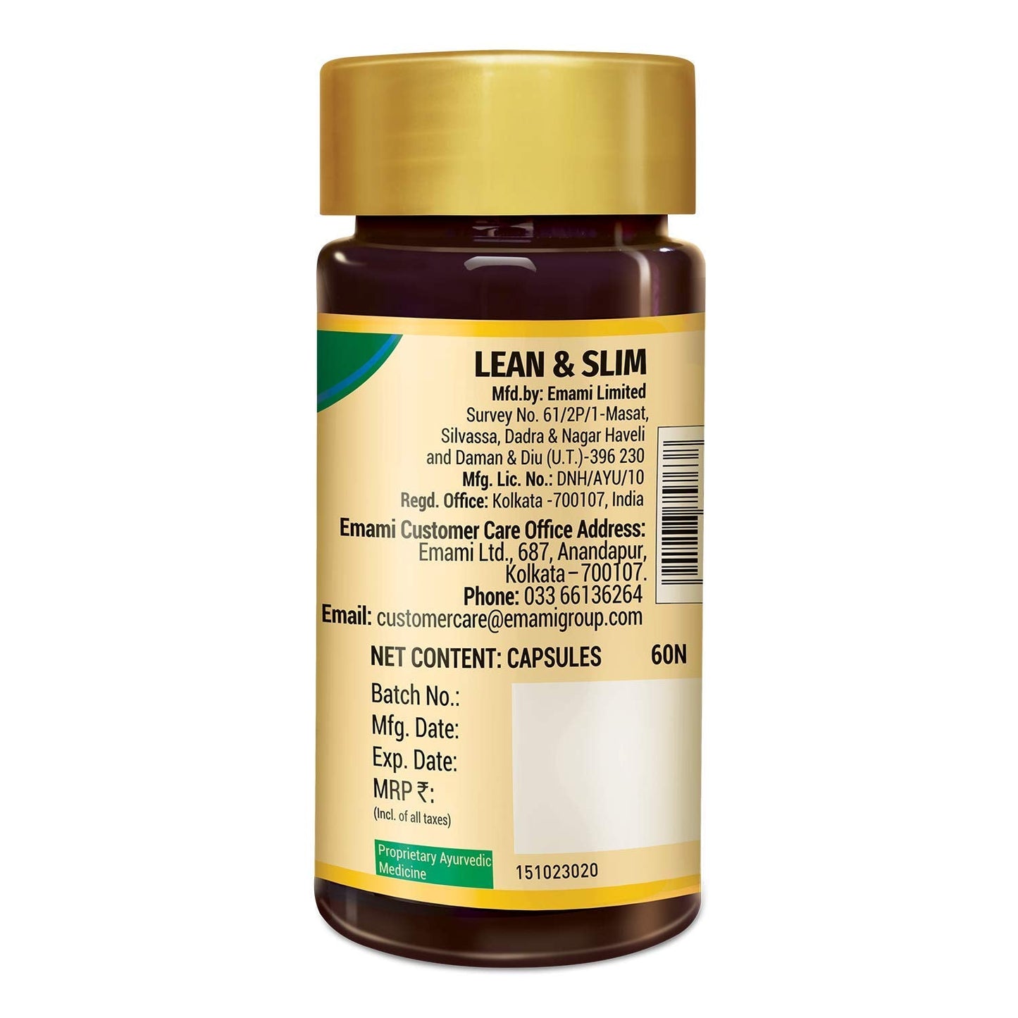 Zandu Lean & Slim | Enriched With The Goodness Of 6 Herbs To Help You In Weight Loss Journey | Acts As A Metabolism Booster & Supports Weight Management, (60 Caps)