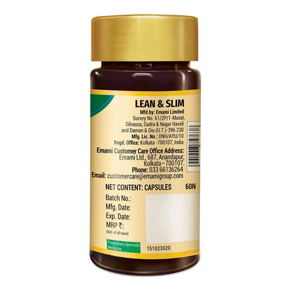 Zandu Lean & Slim | Enriched With The Goodness Of 6 Herbs To Help You In Weight Loss Journey | Acts As A Metabolism Booster & Supports Weight Management, (60 Caps)
