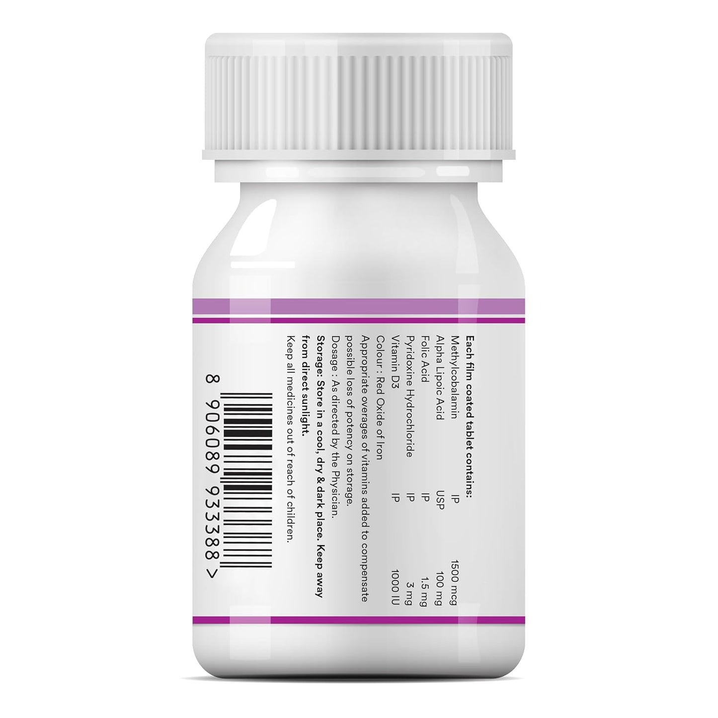 INLIFE Vitamin B12 (Methylcobalamin) 1500mcg Supplement with ALA, Folic Acid, Vitamin D3 | Nerve and Brain Health for Men & Women â€“ 60 Tablets(Pack Of 1, 60)