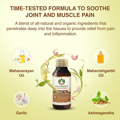 Maharishi Ayurveda Pirant Oil - Ayurvedic Massage Oil for Joint and Muscle Pain Relief -50ml