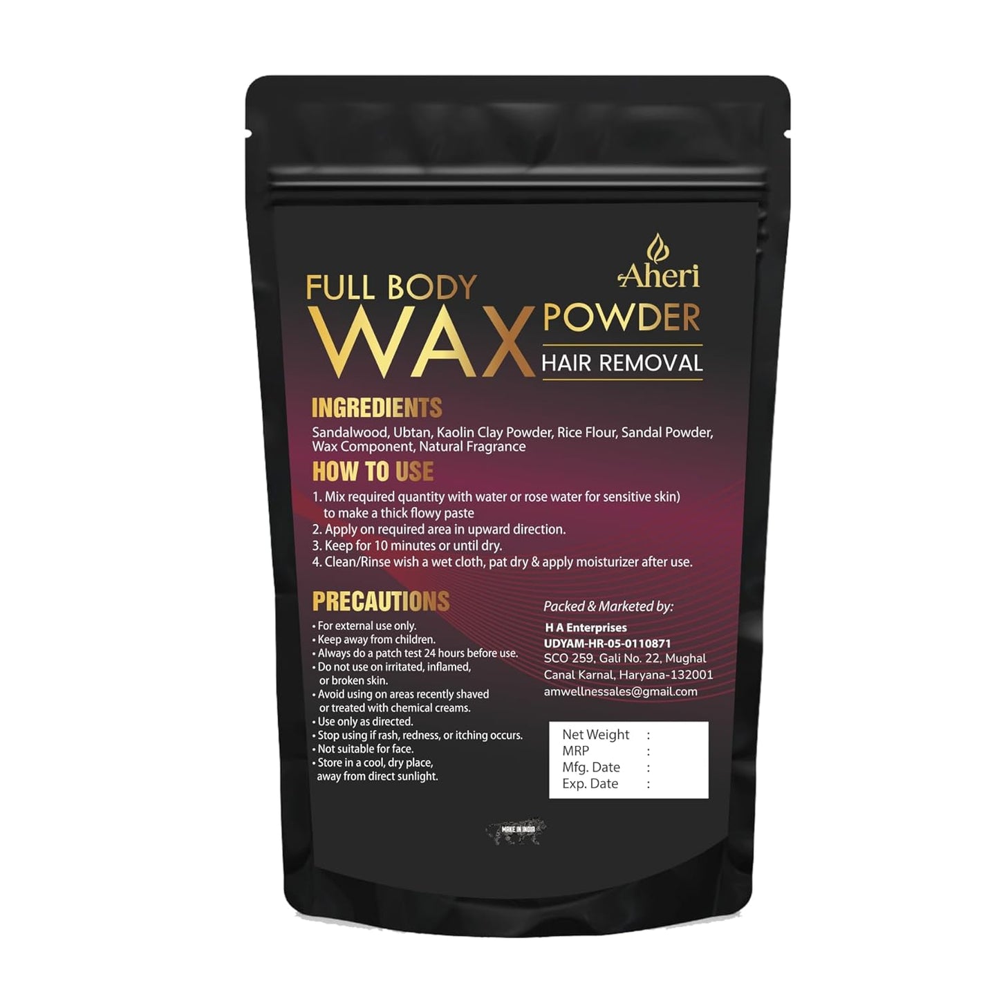 Wax Powder for Women & Men 200 gm | Herbal Wax for Hair Removal | Aloevera Powder Wax for Full Body, Bikini, Hands, Legs & Arms | Chemical-Free Hair Removal - Pack of 1