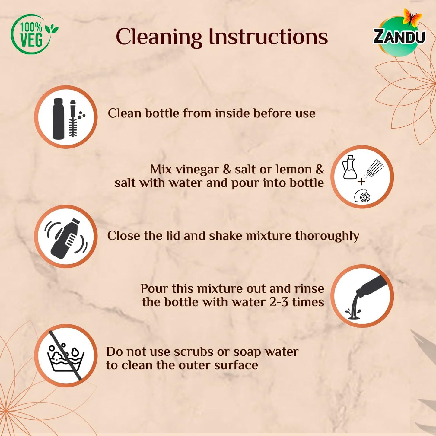 Zandu Copper Bottle : Prepared with 100% Pure Copper |Supports Digestive & Liver Health | Helps Enhance Immunity| Useful in Promoting Overall Health (Pack of 950 ml)