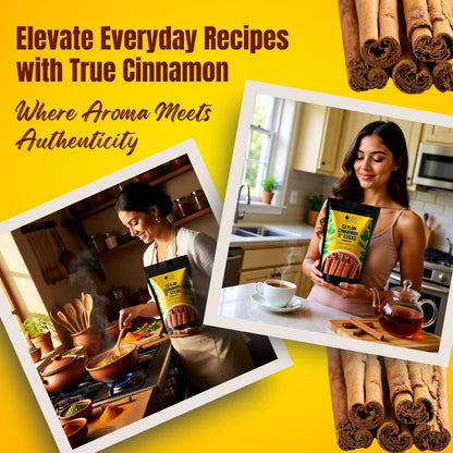 Bliss of Earth 400gm Ceylon Cinnamon (Dalchini) 5" Cut Sticks True Cinnamon Raw From Sri Lanka Original