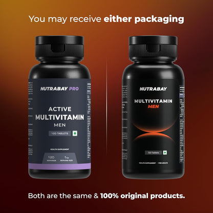Nutrabay Pro Active Multivitamin for Men with Zinc, Magnesium, Vitamin B,C,A,E â€“ Enhances Energy, Immunity & Better Sleepâ€“ 120 Veg Capsules | 100% RDA for Viamins & Minerals | Purity Tested Supplement