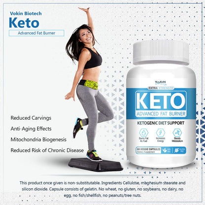 Vokin Biotech Keto Capsules Advance Weight Loss Fat Burner Supplement with (Green Tea + Garcinia Cambogia + Green Coffee) Extract 60 Capsules