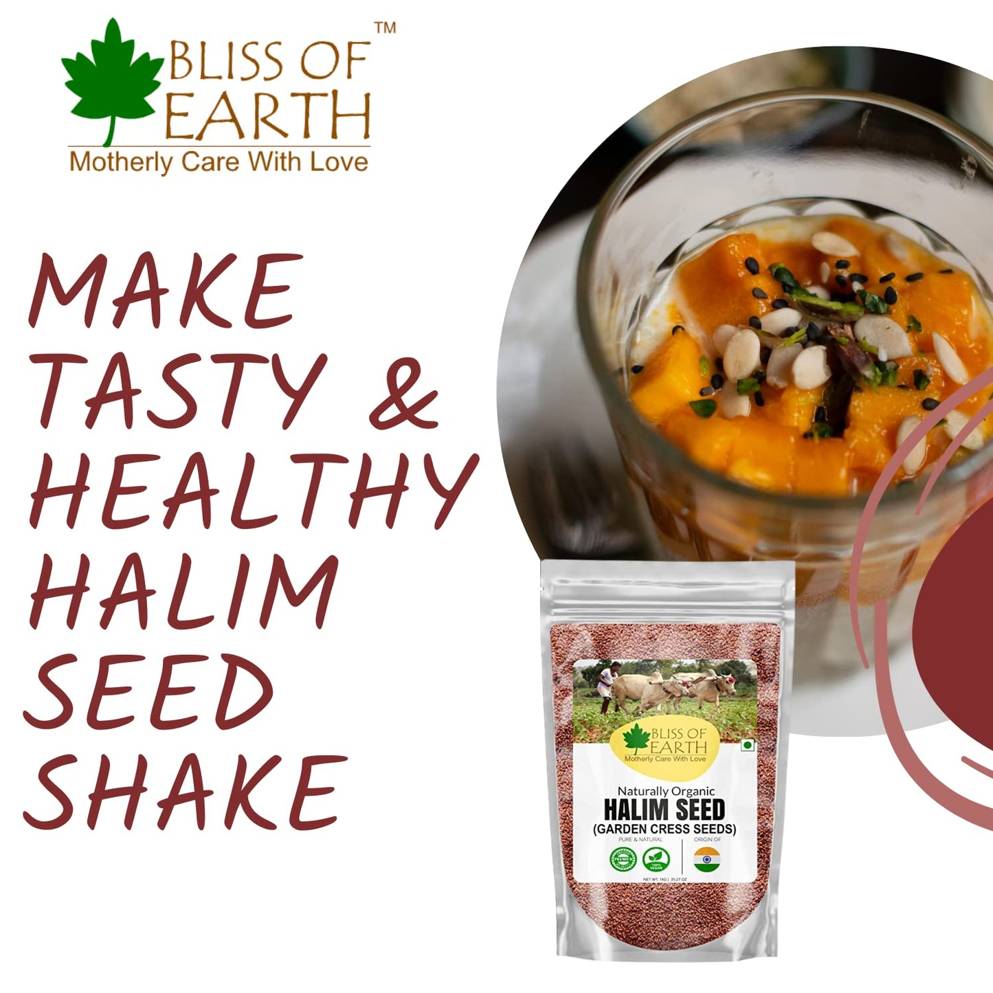 Bliss of Earth Halim Seeds Organic for Eating | 600gm Halim Seeds for Eating | Aliv Organic | Garden Cress | Rich in Nutrients & Perfect for Hair & Immunity | Fibre Rich