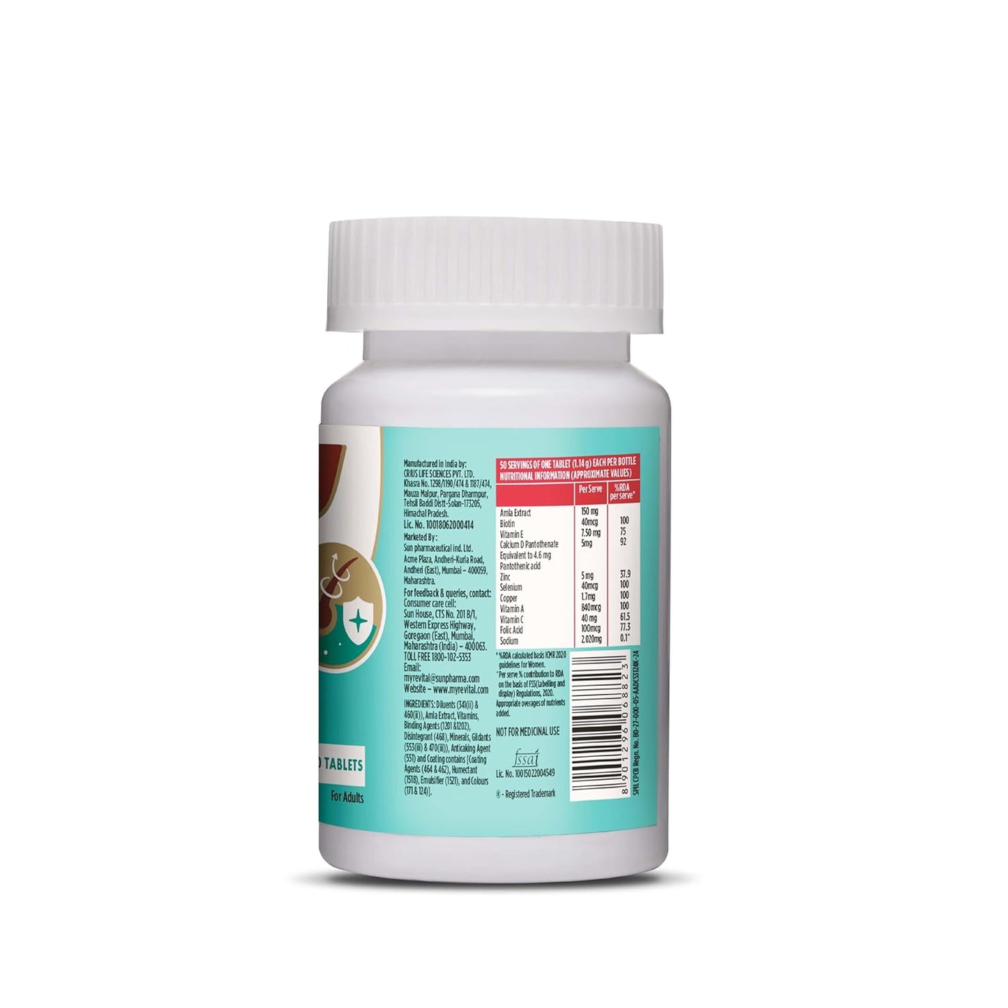 Revital Biotin+ with Amla and DHT Blockers for Hair Growth | Biotin, Amla, Zinc, Vitamin E & Pantothenic Acid | Supports Hair Strength & Skin Health | 50 tablets