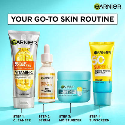 Garnier Fresh & Matte Salicylic Acid Sorbet Moisturizer Cream, 4.5% Salicylic Acid + Niacinamide + Vitamin C, 9x Lighter Sorbet Cream, For Hydration & Oil Control, Suitable for Oily to Normal & Combination Skin, 45g