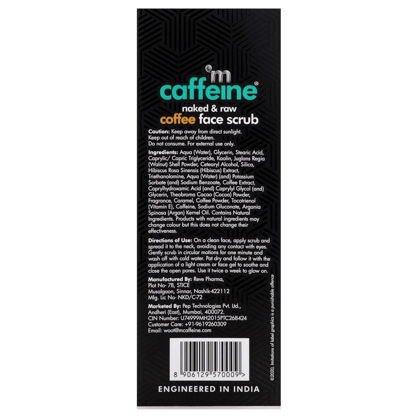 mCaffeine Coffee Tan Removal Face Scrub (100gm) | Exfoliate Scrub | Blackhead Remover, Whitehead Remover, Dead Skin Remover, Detan Pack | Caffeine & Walnut Scrub for Face | Face Scrub For Women & Men