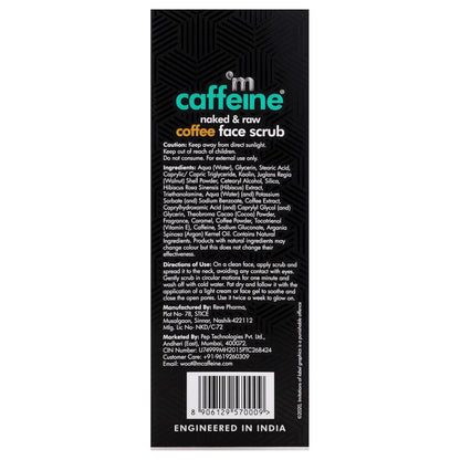 mCaffeine Coffee Tan Removal Face Scrub (100gm) | Exfoliate Scrub | Blackhead Remover, Whitehead Remover, Dead Skin Remover, Detan Pack | Caffeine & Walnut Scrub for Face | Face Scrub For Women & Men