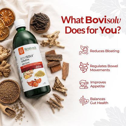 Krishnaâ€™s Bovisolv Juice 1000 ml | IBS-Friendly | Digestive Wellness Drink | Ayurvedic Liquid for Sensitive Gut Lifestyle
