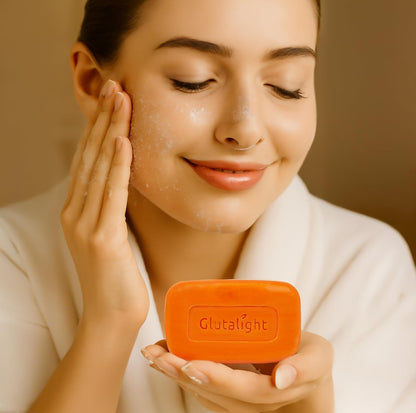 Glutalight Papaya Soap | Glutathione & Papaya Extract | Body Tan Removal Soap | Fades Pigmentation & Dark Spots | Exfoliate Dead Skin Cells | Bathing Soap for Face & Body | Soap For Bath - Pack of 1
