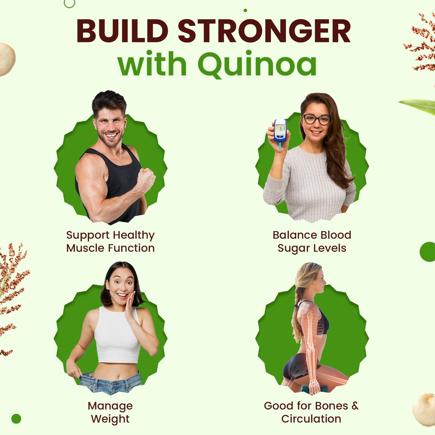 Neuherbs Raw & Unroasted Quinoa Seeds 1 Kg | Rich in Protein, Fiber & Iron | Supports Heart & Bone Health | Helps In Weight Management | Naturally Gluten Free