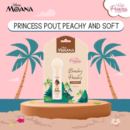 RENEE Princess By Disney Moana Beachy Peachy Lip Balm,For Smooth,Nourished &Deep Moisture Lips,Lightweight &Long-Lasting,Soft Peach Tint,Vitamin E,Shea Butter &Sweet Almond Oil Infused,4.5Gm Pack of 1