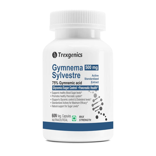 Trexgenics GYMNEMA (Bioactive 75% gymnemic acids) 500mg Sylvestre Glycemic/Sugar, Pancreatic Health Support (60 Vcaps) (1)