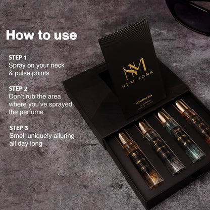 Nourish Mantra NM New York Metropolis Luxury Perfume Set Of 4 | Gift for man | long lasting perfume for man | luxury perfumes | Long Lasting EDP 15 ml Each