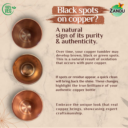 Zandu Copper Bottle : Prepared with 100% Pure Copper |Supports Digestive & Liver Health | Helps Enhance Immunity| Useful in Promoting Overall Health (Pack of 950 ml)