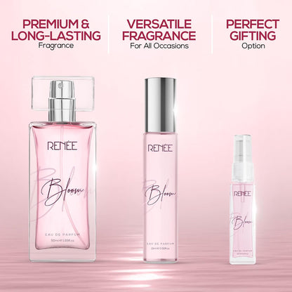 RENEE Eau De Parfum Bloom 50Ml| Premium Long Lasting Luxury Perfume Liquid| Notes Of Almond, Unisex Adult, Scent For All Occasions