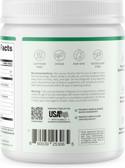 Snap Supplements BCAA Powder - 5g Vegan Branched Chain Amino Acids (2:1:1 Leucine Isoleucine Valine) + Essential Amino Acids with Nitric Oxide Booster, 30 Servings, Pomegranate Watermelon