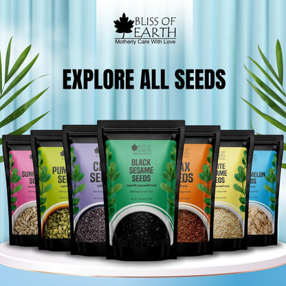 Bliss of Earth 100gm unhulled Black Sesame Seeds, Kaale Til, Fresh & Organic Fully Fiber Rich Great for Cooking & Baking