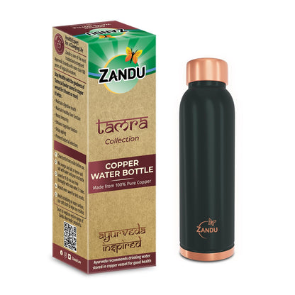 Zandu Copper Bottle : Prepared with 100% Pure Copper |Supports Digestive & Liver Health | Helps Enhance Immunity| Useful in Promoting Overall Health (Pack of 950 ml)