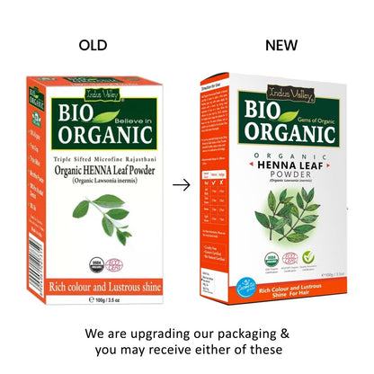 INDUS VALLEY Bio Organic 100% Organic Temporary Dark Brown Red Tattoos and Henna Natural Red Henna Leaf Powder For Hairs (250g)