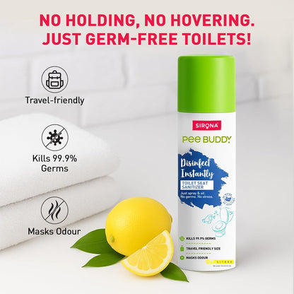 PEE BUDDY Toilet Seat Sanitizer Spray â€“ 100ml (Pack of 1) | Refreshing Vanilla Fragrance | Quick-Drying, Hygienic & Travel-Friendly | Kills Germs & Bacteria