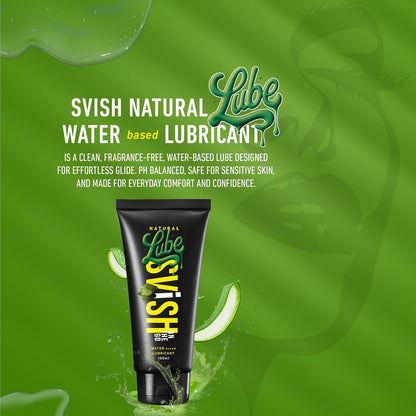 Svish Water Based Edible Natural Lubricant – 100ml | Intimate Gel for Smooth & Long-Lasting Comfort | Safe, Non-Sticky & pH Balanced | Ideal for Couples