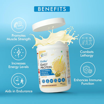 Fytika Daily Protein - 400g (Kulfi, Pack of 1) | Protein Powder for Adults with 37 Essential Vitamins & Minerals, | 50% Protein Per Serve | High Protein Drink for Women & Men
