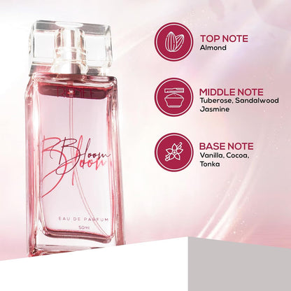 RENEE Eau De Parfum Bloom 50Ml| Premium Long Lasting Luxury Perfume Liquid| Notes Of Almond, Unisex Adult, Scent For All Occasions