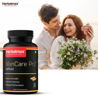 ManCare Pro Capsules for Men â€“ 30 Capsules | With Shilajit, Ashwagandha, Kaunch Beej, Safed Musli & Vaidarikand | Ayurvedic Supplement for Strength, Stamina & Vitality