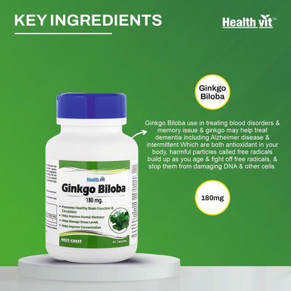 Healthvit Ginkgo Biloba 180 mg - 60 Capsules