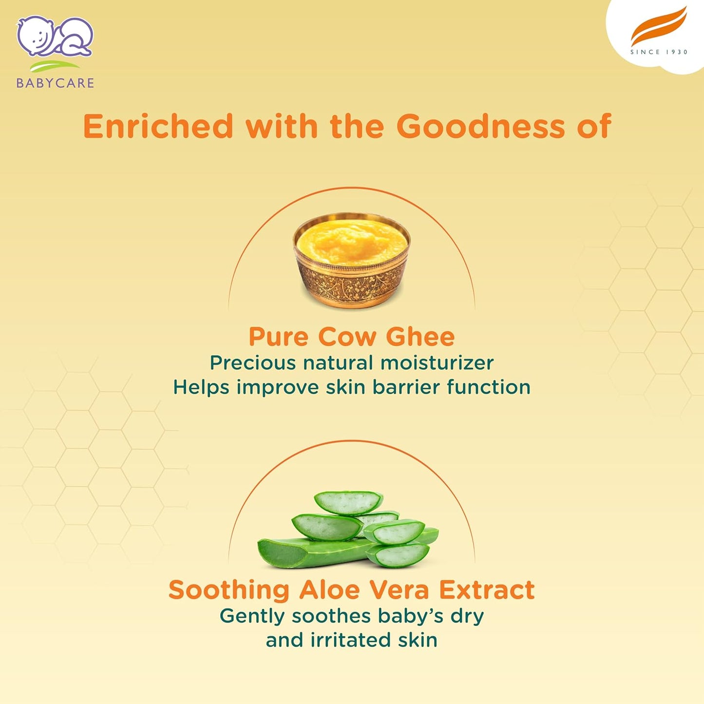 Himalaya Baby Cream with Pure Cow Ghee & pH5.5 (200ml) | Moisturizes & nourishes skin all day long | For Dry and sensitive skin