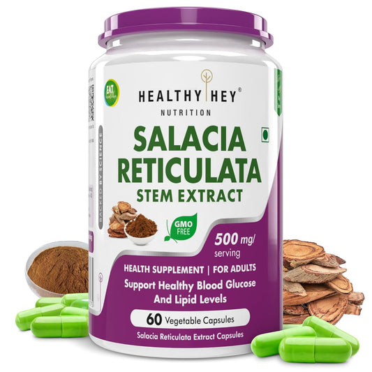 HealthyHey Nutrition Salacia Reticulata Bark Extract - 500mg per serving - 60 Vegetable Capsules