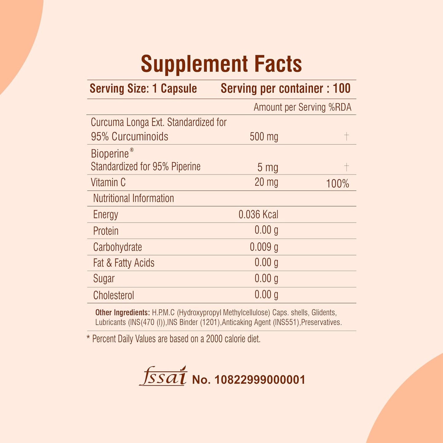 Curcumin 100 veg capsules-with 95% Curcuminoids - Higher Absorption- Antioxidant & Anti-inflammatory Supplement - For Skin, Joint Support, Boosts Immune System