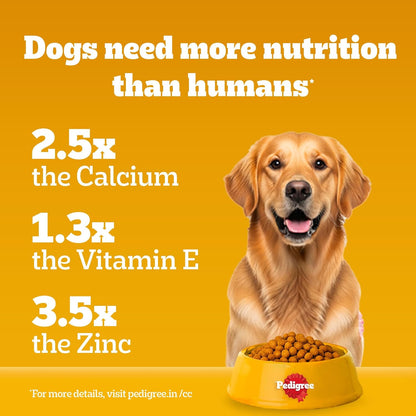 Pedigree Adult Dry Dog Food, Chicken & Vegetables, 1.2 kg, Contains 37 Essential Nutrients, 100% Complete & Balanced Food for Adult Dogs