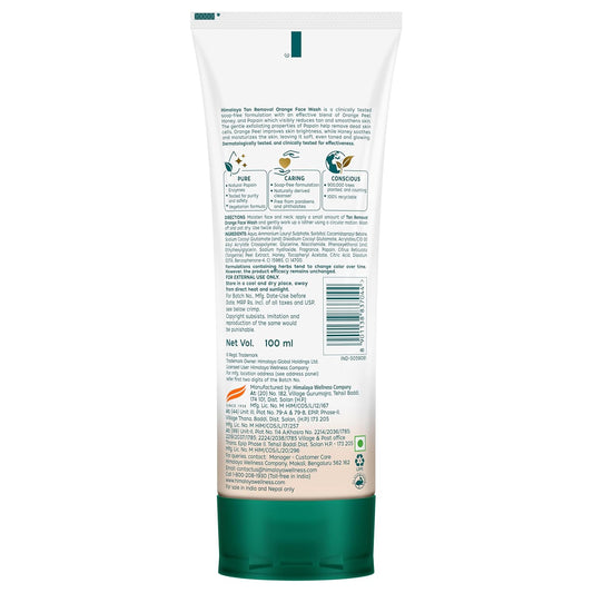 Himalaya Tan Removal Orange Face Wash, 100ml