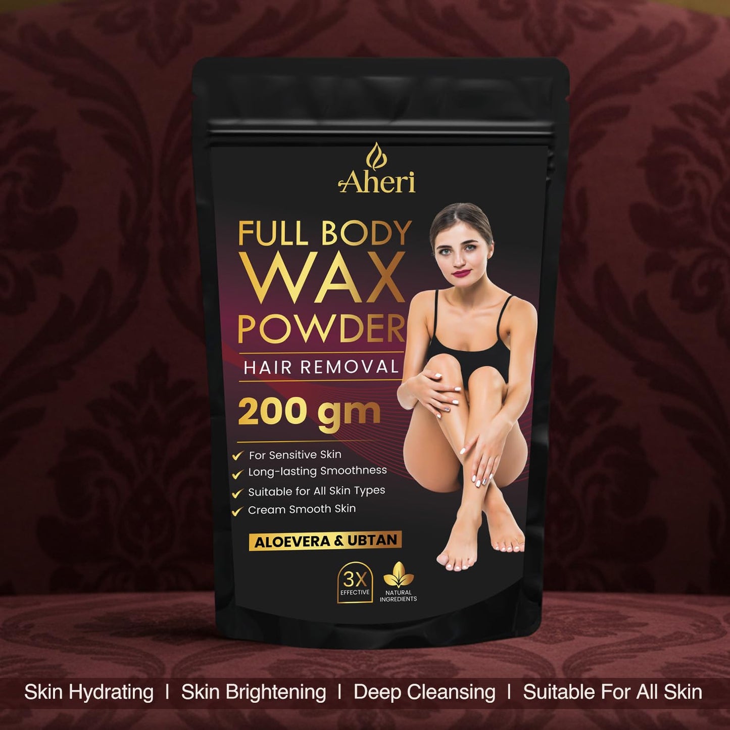 Wax Powder for Women & Men 200 gm | Herbal Wax for Hair Removal | Aloevera Powder Wax for Full Body, Bikini, Hands, Legs & Arms | Chemical-Free Hair Removal - Pack of 1