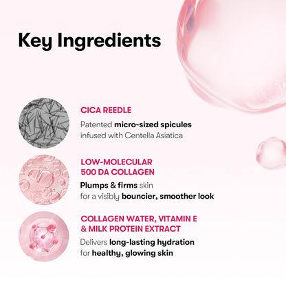 VT COSMETICS Collagen Reedle Shot 100 â€“ Korean Skincare Micro-Spicule Ampoule with Collagen for Hydration Support, Skin Elasticity Care, Smooth Texture and Lightweight Absorbing Serum | 50ml