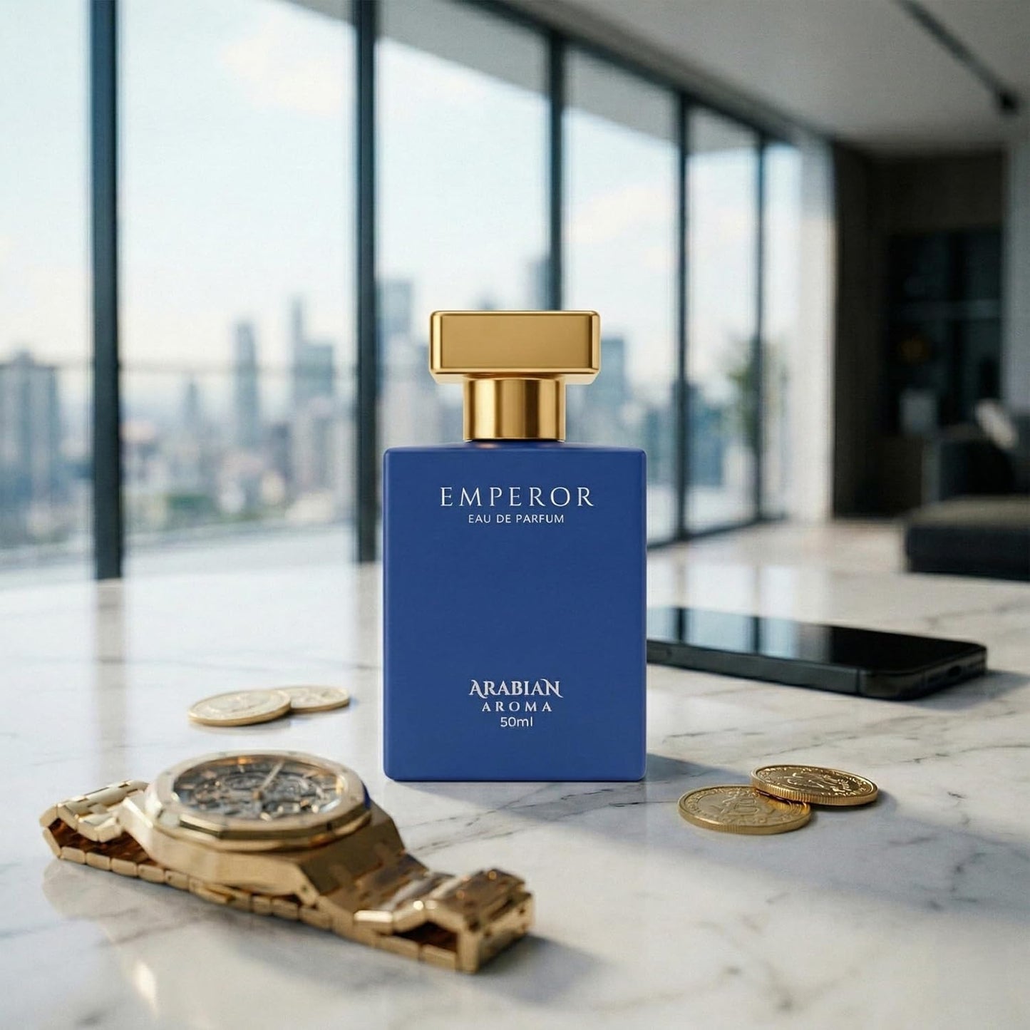 Arabian Aroma Emperor Eau de Parfum, Fresh Citrus, Lavender & Tonka Bean Long Lasting Luxury Perfume, 50ml.