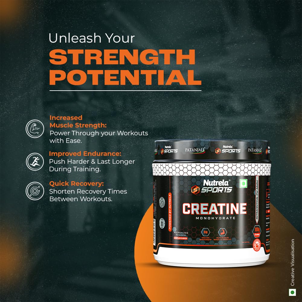 Nutrela Sports Patanjali Creatine Monohydrate - 100g Unflavoured
