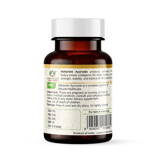 Maharishi Ayurveda Organic Neem Tablets 500 MG | Improves Skin Health | Supports Detoxification| 100% Organic & Safe | 60 Tabs