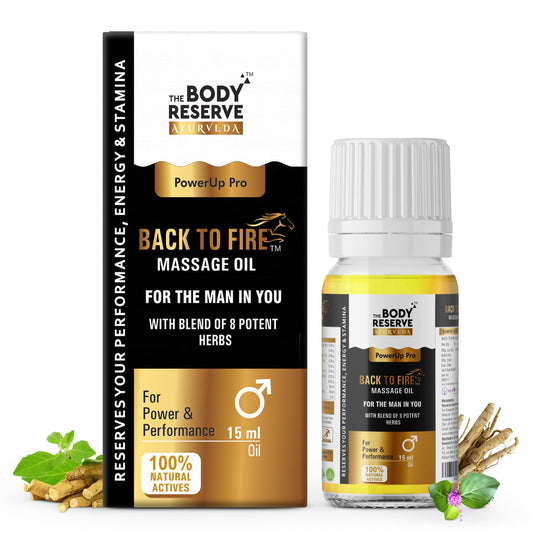 The Body Reserve Back To Fire Menâ€™s Massage Oil | Ayurvedic Herbs | 15 ml